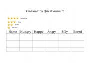 English Worksheet: As...As Questionnaire