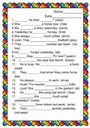 English Worksheet: Mixed Tenses