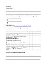 English Worksheet: Starter for discussion on veganism
