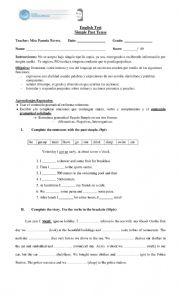 English Worksheet: Simple past