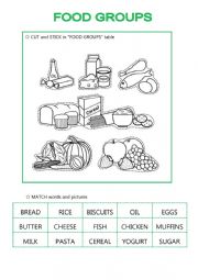 English Worksheet: FOOD GROUPS 