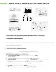 Basic steps in the winemaking process with present passive structure