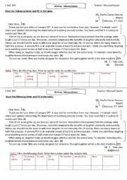 English Worksheet: Informal letter 2nd BAC