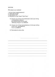 English Worksheet: writing  text