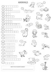 English Worksheet: ANIMALS CROSSWORD