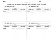 Animal Features worksheet