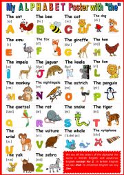 The ALPHABET poster with the pronunciation of 