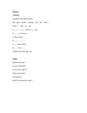 English Worksheet: PERSONAL INFORMATION