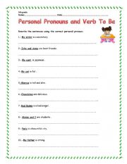 PERSONAL PRONOUNS AND VERB TO BE