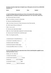 English Worksheet: pre intermediate sample exam