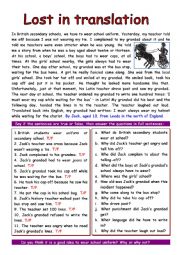 English Worksheet: RC: Lost in translation