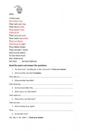 English Worksheet: The Poem Mice