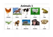 English Worksheet: Animals (set 1_farm_and_wild_animals)
