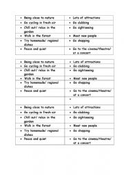 English Worksheet: Countryside and city activities