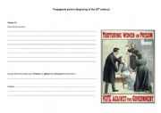English Worksheet: The Suffragettes - propaganda posters