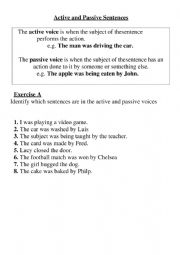 English Worksheet: ACTIVE OR PASSIVE
