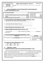 9th Form Test Mid Semester 2