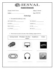 English Worksheet: Technology Worksheet vocabulary