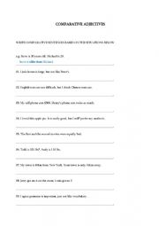 English Worksheet: COMPARATIVE ADJECTIVES