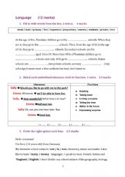 English Worksheet: test 8th form