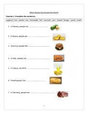 English Worksheet: Food Around the World