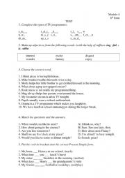 English Worksheet: test spotlight 6th form