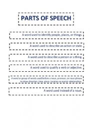 Parts of speech (interactive notebook)
