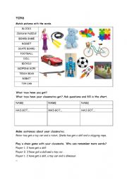 English Worksheet: Toys and have/has got