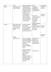 English Worksheet: Aly�s friend lesson plan