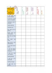 English Worksheet: FUTURE PREDICTIONS
