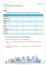 English Worksheet: Halloween listening comprehension