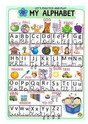 English Worksheet: MY ALPHABET - BINGO CARD - PART 1