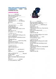 English Worksheet: Legends never die