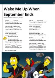 English Worksheet: Green day song