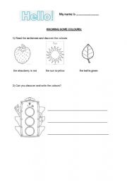 English Worksheet: colours