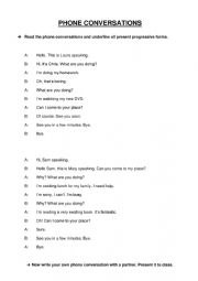 English Worksheet: phone conversations