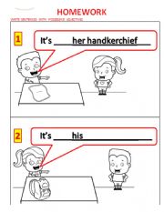 English Worksheet: possessive adjectives