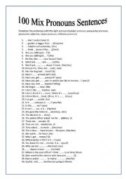 English Worksheet: mixed pronouns