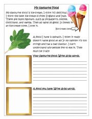 English Worksheet: My favourite food