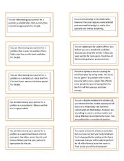English Worksheet: What�s wrong with me - Job Interview