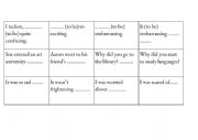 Cards to practice infinitive or gerund and word formation (suffixes) 