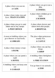 English Worksheet: BUILDINGS guessing game