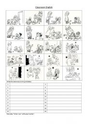 English Worksheet: classroom commands