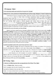 English Worksheet: consolidation tasks 