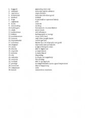 English Worksheet: Things fall Apart Vocab Quiz