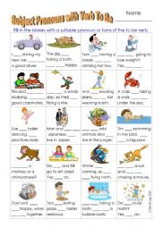 Pronouns with Verb To Be and answer key