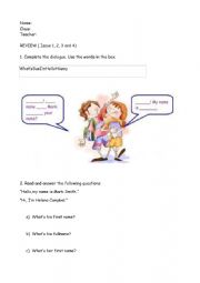 English Worksheet: review 1