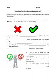 English Worksheet: (not) be allowed to