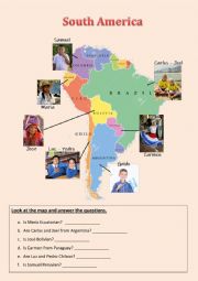 English Worksheet: south america