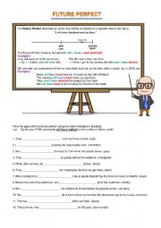 English Worksheet: Future Perfect Exercises